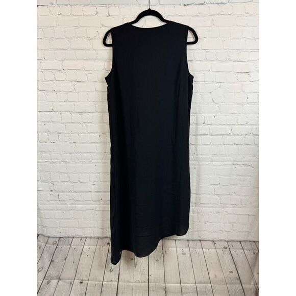 ADRIANNA PAPELL black frill sleeveless dress size 12 - Picture 7 of 8